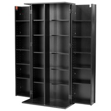 Uimoso 6-Tier Media Storage Cabinet with 24Compartments for DVDs and More, Black picture