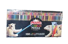 New Sealed Vintage PRANG Colored Color Pencils 100 Count 3.3mm Real Wood Drawing picture