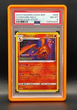Promo Charizard #066 Prerelease Staff Holo Stamped-2020 Pokémon SWSH BSP PSA 8 picture