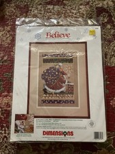 NOS - Believe Dimensions Counted Cross Stitch Kit #8408 CHRISTMAS HOLIDAY picture