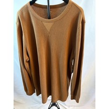 Sonoma Goods For Life Mens 2XB Waffle Knit Thermal Long Sleeve Shirt Brown picture
