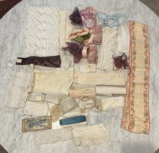 Very Large Lot Of  Antique Vintage Lace and Other Trims and Ribbons Wonderful ￼ picture