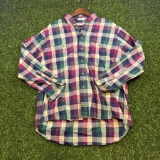 Vintage Sears Roebuck & Co Mens Plaid Button Down Shirt Cotton Multicolor Large picture