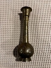 Vintage Hand Etched Brass Vase picture