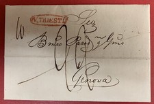 Italy, 1835, Stampless Cover, Trieste to Genoa, 4 Postal Markings picture