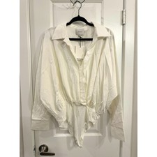 Reformation Leah Bodysuit in White NWT size 4 picture