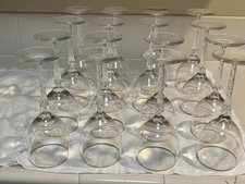 Pair of 2 Lenox Monroe Gold Trim Crystal Water Goblets 8.5