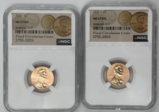 2025 P D Lincoln Shield Cent 1c NGC MS 67 ⭐Final Circulation Label⭐2 Coin Set picture