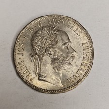1878 Austria 1 Florin Silver Coin – Franz Joseph I – KM#2222 – Circulated F-VF picture