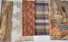 Vintage Japanese Kimono Fabric Remnants Scrap 5types KINRAN picture