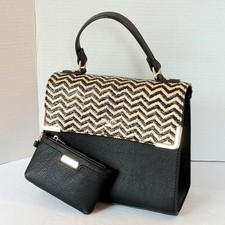 Dune London Handbag Matching Wallet / Coin Purse Herringbone Black white Flap picture