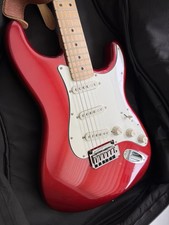 Squier Standard Stratocaster Electric Guitar Candy Apple Red Maple w/Gig Bag picture