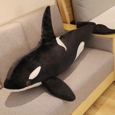 50cm Orca Whale Plush Toy Lifelike Black White Stuffed Sea Animal Kids Gift picture