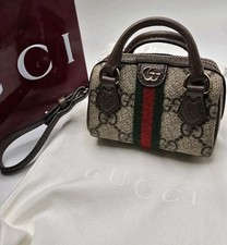 NEW Gucci GG Ophidia Sherry Line Mini Boston Bag Charm Key Ring W/Box & Dustbag picture