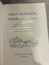 Vintage Fine Editions Press Emily Dickinson Poems First & Second Series 1948 picture