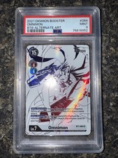 PSA 9 2021 Digimon Double Diamond Omnimon BT1-084 Alternate Art GHOST RARE picture