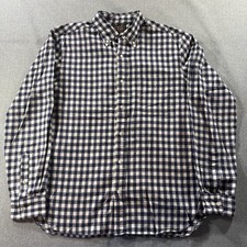 Beams Japan Shirt Mens Large Blue Plaid Long Sleeve Button Down Pocket Midweight picture