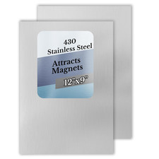 2 Pack 430 Magnetic Stainless Steel Sheets, 18 Gauge 12
