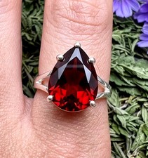 Red Garnet Gemstone 925 Sterling Silver Ring Handmade Jewelry Ring For Gift picture