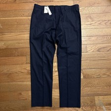 NEW J Crew Ludlow Slim 100% Wool Navy Blue Pleated Suit Pants 36x30 picture