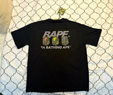 A Bathing Ape BAPE Baby Milo Logo Graphic Tee Black Crew Neck Men's M picture