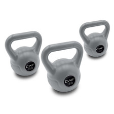 CAP Barbell 30lb Vinyl Kettlebell Set (5, 10, 15 lbs), Gray picture