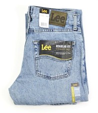 New LEE REGULAR FIT STRAIGHT LEG JEANS Men`s Sizes Light Stone 100% Cotton   picture