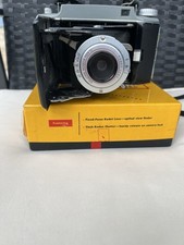 Kodak Tourist II Folding Camera Black Silver Vintage picture