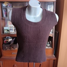 True Vintage Sweater Towncraft Medium JCPenney Sleeveless Ribbed Knit Vest  picture