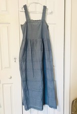 THE GREAT. Reverie Dress Size 1 Blue Lace Maxi Dress picture