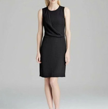 NWT Theory Black Dialia Register Sleeveless LBD Party Work Sheath Dress 4 S $385 picture