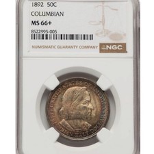 1892-Chicago Columbian Expo Silver Half Dollar-NGC MS66+ - High Grade-Gorgeous picture