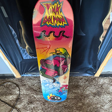 Powell Peralta Tony Hawk Pink Dolphin Skateboard Deck Pink/Yellow/Blue picture