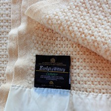 Vintage Early's of Witney Cellular Pure Wool Blanket England 92x72 Royal Warrant picture
