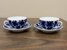 Rorstrand Sweden Mon Amie Marianne Westman Cup & Saucer Set of 2 Vintage Blue picture