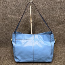 HOBO Int'l Render Shoulder Bag Polished Leather Ibiza Blue Retails $298 Office picture