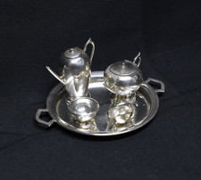 Antique Barker Bros. Sterling Silver Miniature Tea Service Set W/Tray, ca. 1936 picture