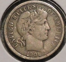 Silver Dime - Barber - 1900-O  (Full Liberty.  See description.) picture