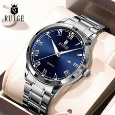 RUIGE Fashion Men's Watch Roman Scale Minimalist Men's Famous Watch Night Glow W picture