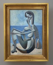 Pablo Picasso 1881-1973 Hand Signed ,Oil on Canvas. In The style of. Framed picture