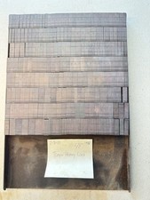 Vintage Ludlow Typograph 80 Pt Brass Matrix Font in  Wood Tray Letterpress Type picture