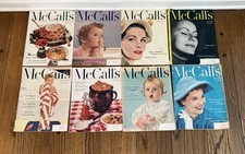 VINTAGE McCall's Magazines 1950's Lot of 8 Great Vintage Fashion Graphics & Ads picture
