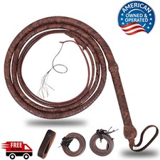 Handmade Leather Bullwhip 4–16 Feet Long 16 Plaits Indiana Jones Inspired picture