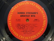 Barbra Streisand's Greatest Hits - 1977 - Vinyl LP VG RECORD ONLY - NO COVER picture