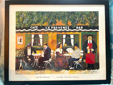 Guy Buffet Café La Provence Signed Print Matted & Framed French Café Scene picture