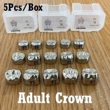 5Pcs Dental Adult Crown Stainless Steel Permanent Molar Teeth Temporary Crowns picture