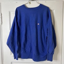 Vintage 80s Champion Reverse Weave Blue Crewneck Sweatshirt Made in USA Large picture
