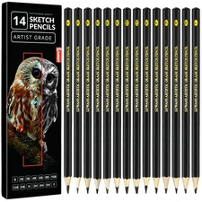 Drawing Pencils Set of 14 B  12B Sketching Pencils for Drawing, Shading & Doo... picture