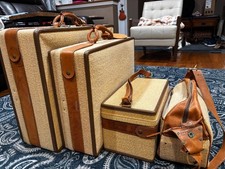 Vintage Original 4 piece Hartmann Gold Tweed Suitcase Luggage set MCM 1969 picture