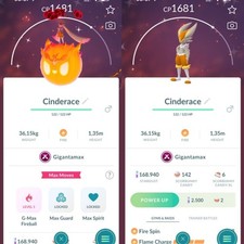 Pokémon Go - Shiny Cinderace Gigantamax - Mini PTC or Trade 20K Stardust picture